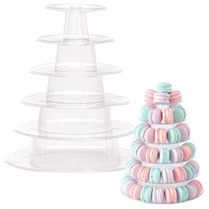 Burius 6 Tier Round Plastic Macaron Tower Stand